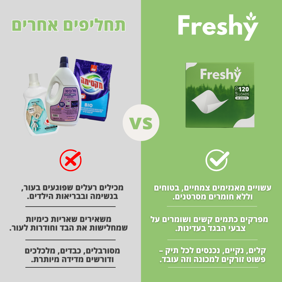 דפי ניקוי הכביסה - Freshy™