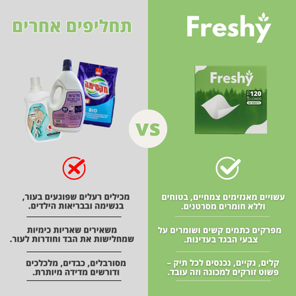 דפי ניקוי הכביסה - Freshy™